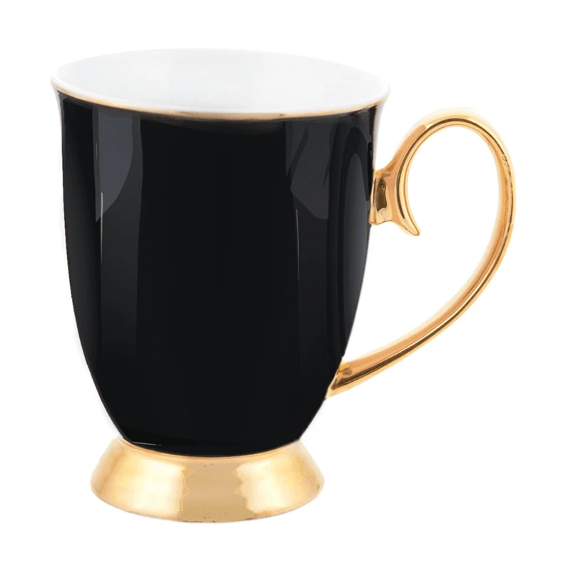 Wholesale Custom Ceramic Cup Decal Printing With Gold Handle Porcelain Coffee Mugs