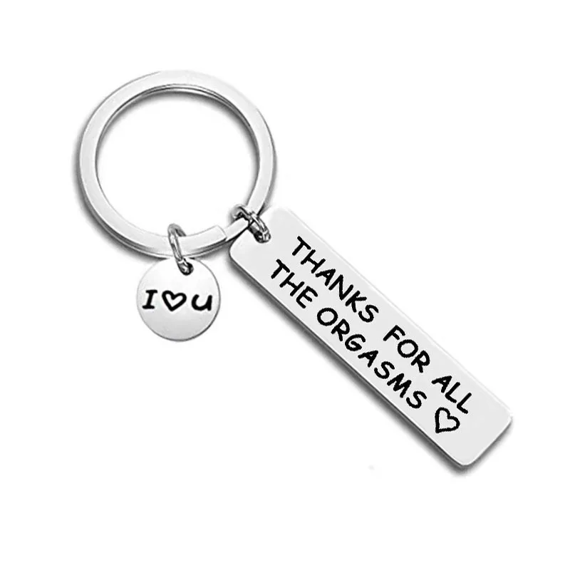 Wholesale Keychains Stainless Steel Keyring Engraved Thank You For All Orgasms/Blowjobs Keychain Christmas Gifts