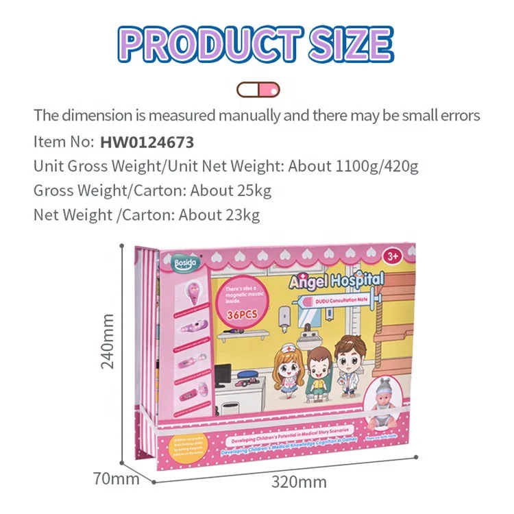 Children Educational Magnetic Doctor Supplies Puzzle And Acousto-Optic Medical Equipment Toys