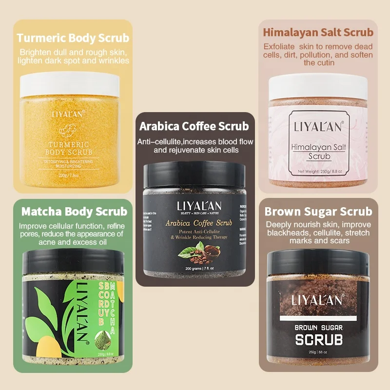 Organic Sugar Scrub Private Label Wholesale Exfoliating Whitening Face Body Scrubs