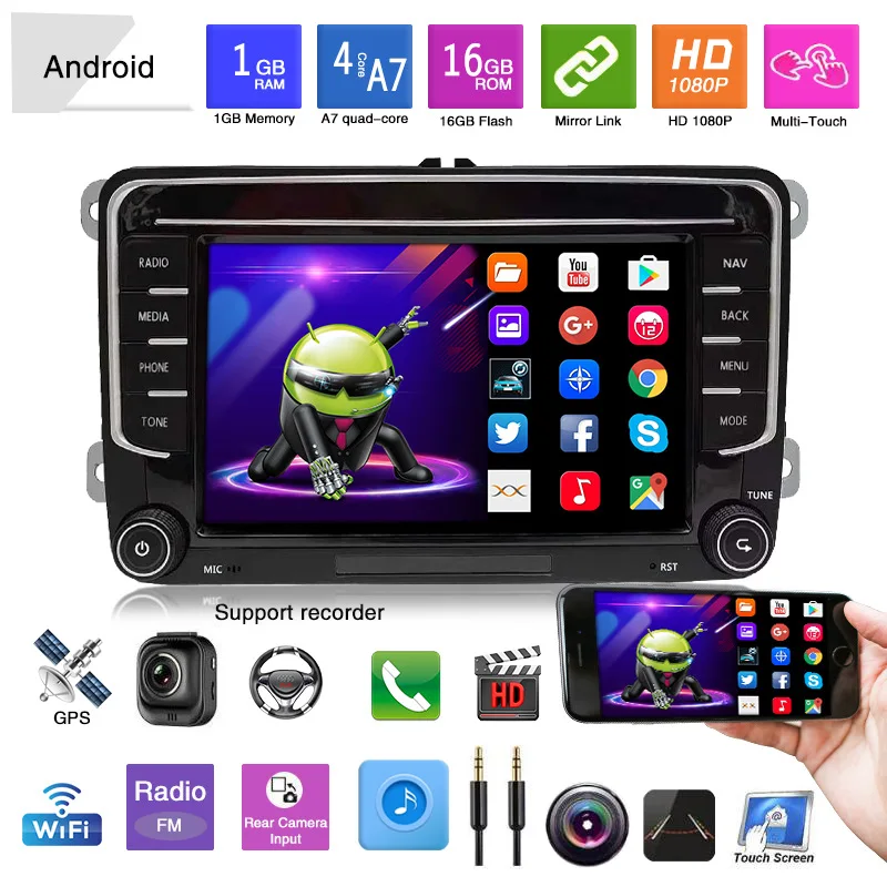 In Stock RNS 510 Car Radio RCD360 PRO NONAME Android Auto Carplay For VW Golf 5 6 Jetta MK5 MK6 Tiguan CC Polo Passat