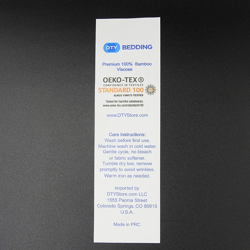 Factory Custom Screen Wash Care Tag Print clothing labels iron on neck labels for clothing brand