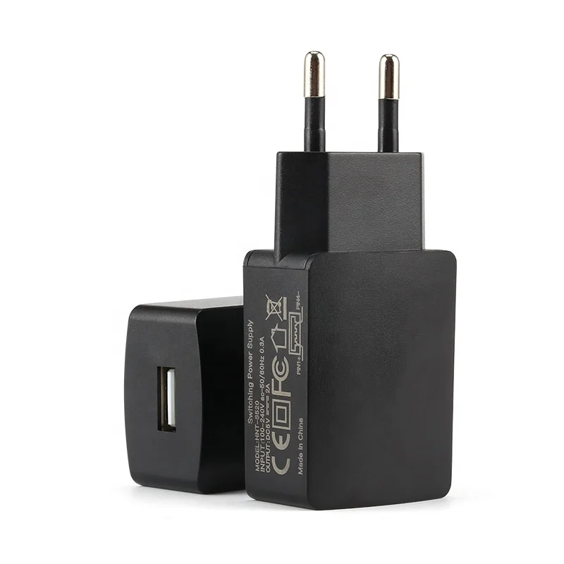 Portable plug in connecter 5V 2A US UK AU EU plug USB power adapter with FCC ROHS