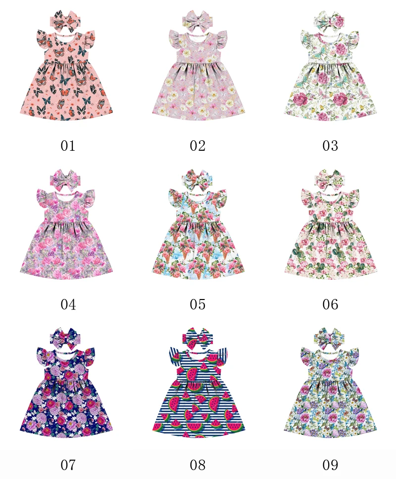 Yiwu Yiyuan Garment summer dresses for 3 year baby girl wholesale custom good price girls milk silk dress girl fashion suit