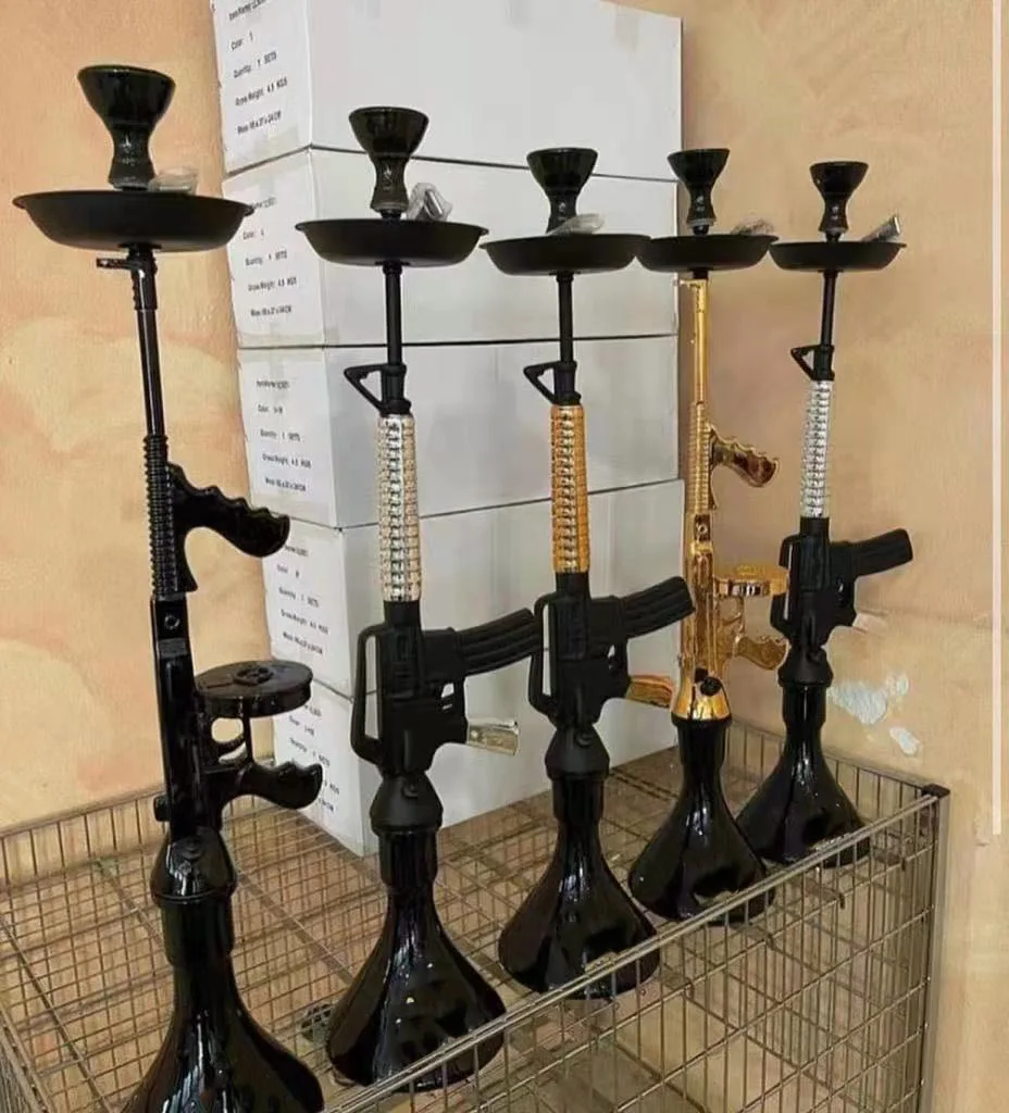 Factory Large big size Unique Design Arabian Craft resin Material AK47 Gun Shisha Hookah With Accessories