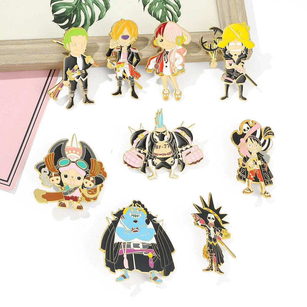 Hot Anime Onepieces Brooch Luffy Zoro Sanji Metal Badge Pin Best Accessories For Anime Fans Collection