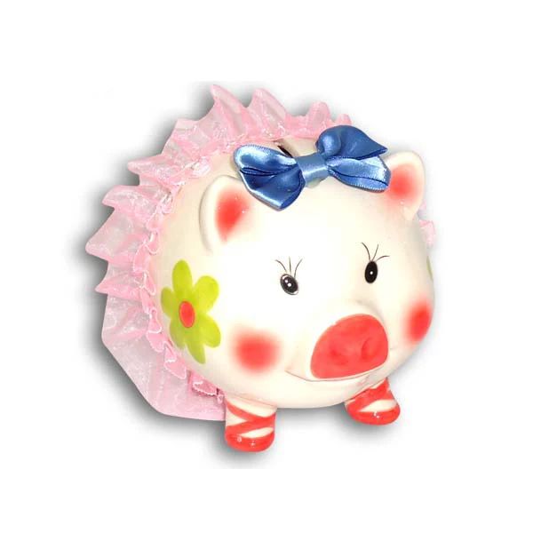 Novelty children gift pig shaped ceramic money saving box piggy bank