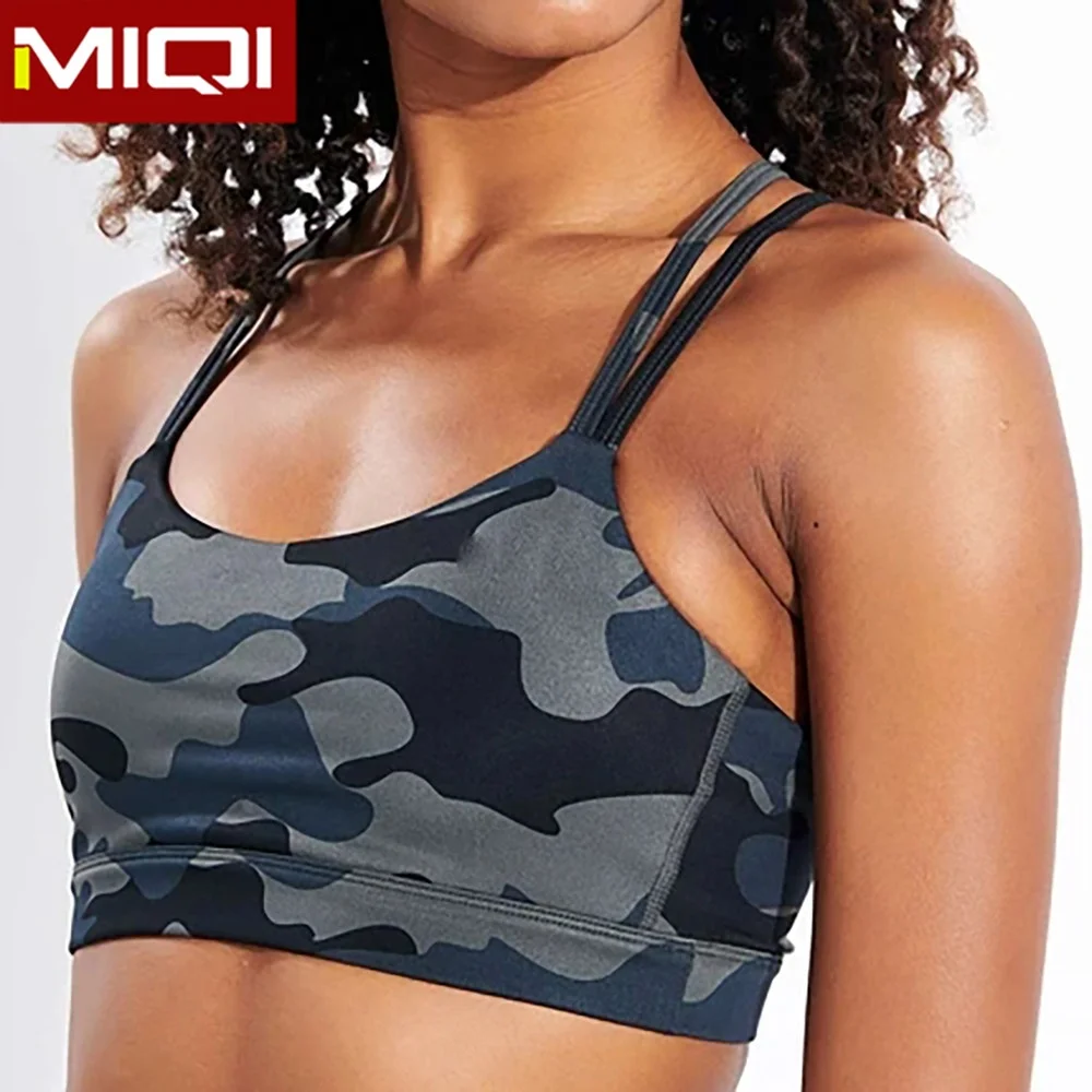High Quality Fancy Women Workout Yoga Training BraTop Ladies Stylish Sexy Camo Gym Sports