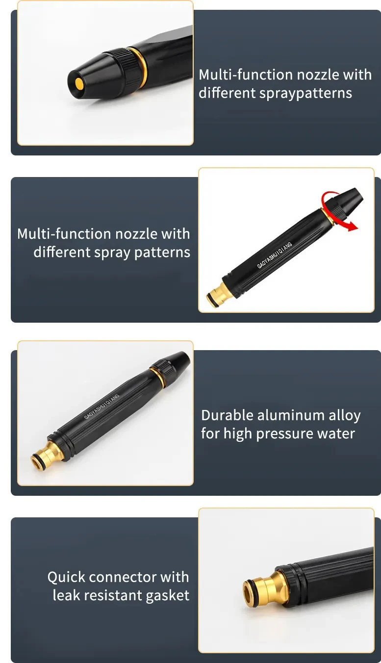 OEM&ODM Wholesale Plants Watering Car Washing Pets Showering Solid And Durable Hose Nozzle