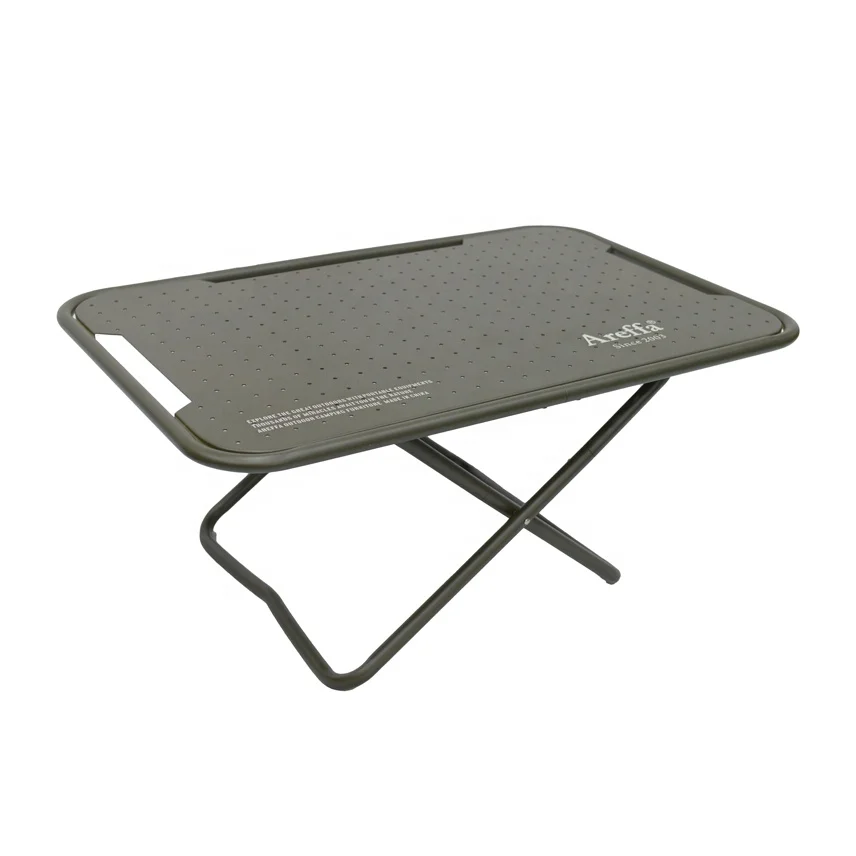 AREFFA Top Height Adjustable Folding Aluminum Portable Table Picnic High Camping Table