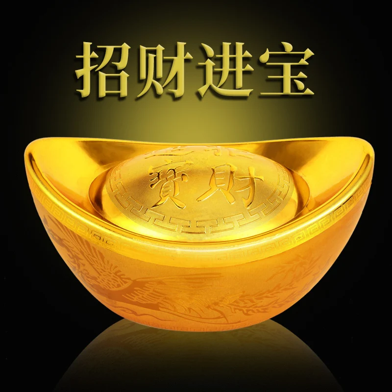 Spring Festival gold ingot ornament New Year decoration to attract wealth treasure simulation hollow plastic ingot shopping mall