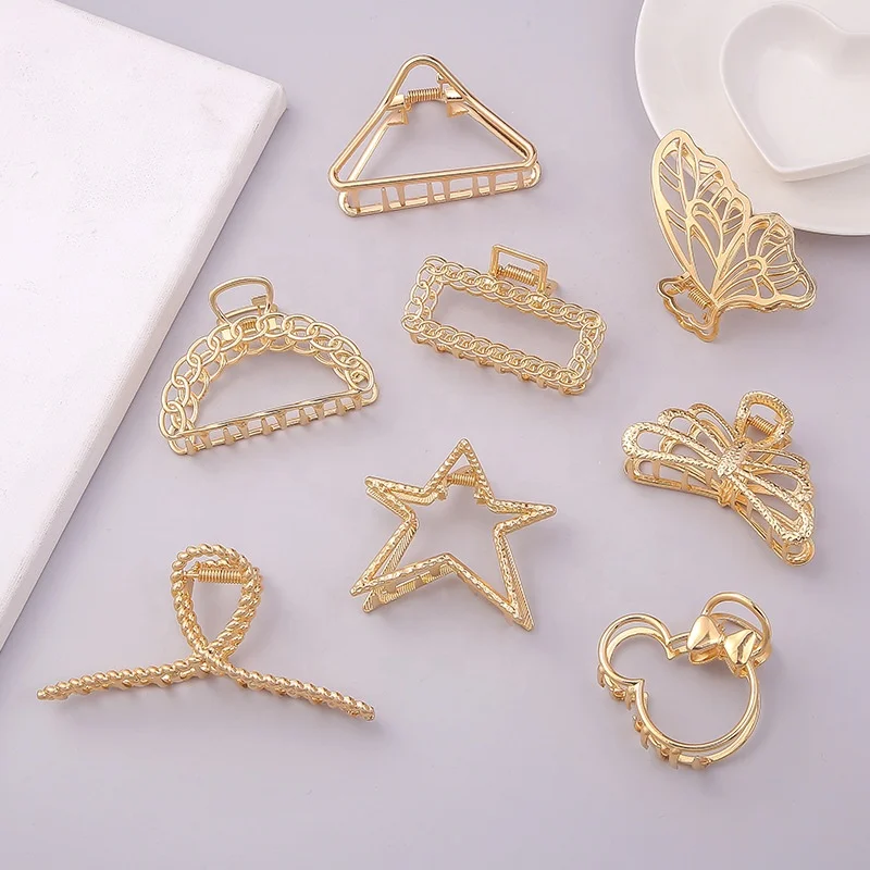 
Custom 2021 Summer Fashionable Hairpin Women Metallic Butterfly Claw Hair Clips 