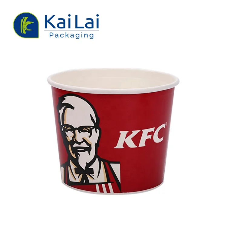 Custom Paper 85 165 oz Bucket Take Away Food packaging popcorn tubs disposable paper Container Fried Chicken bucket