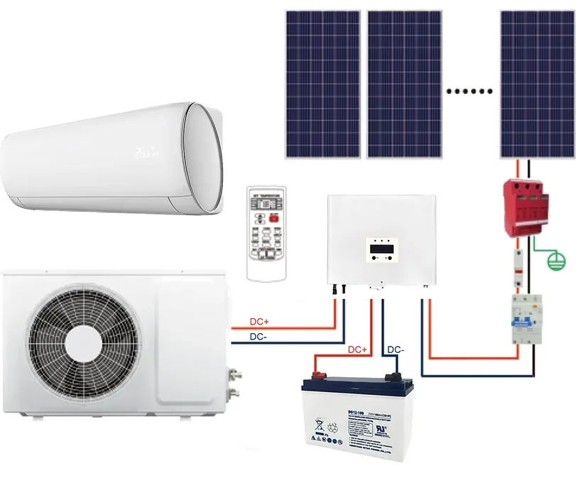 2 Ton 24000Btu Dc Inverter Hybrid Solar Powered Ac Air Conditioner Mini Split Unit For Home Use