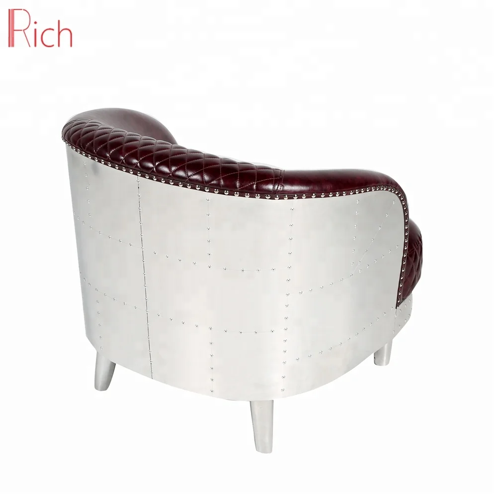 Neoclassical Commercial China Brown Genuine Leather Sofa Custom Small Style Sofas Modernos