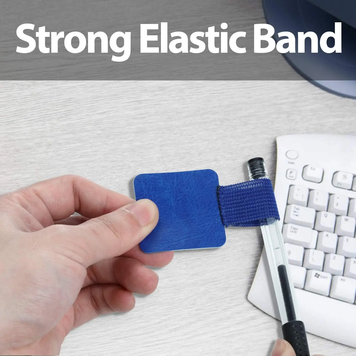 16Pcs Pen Holder Sticker Pencil Loop Elastic Band Pu Leather Pen Holder