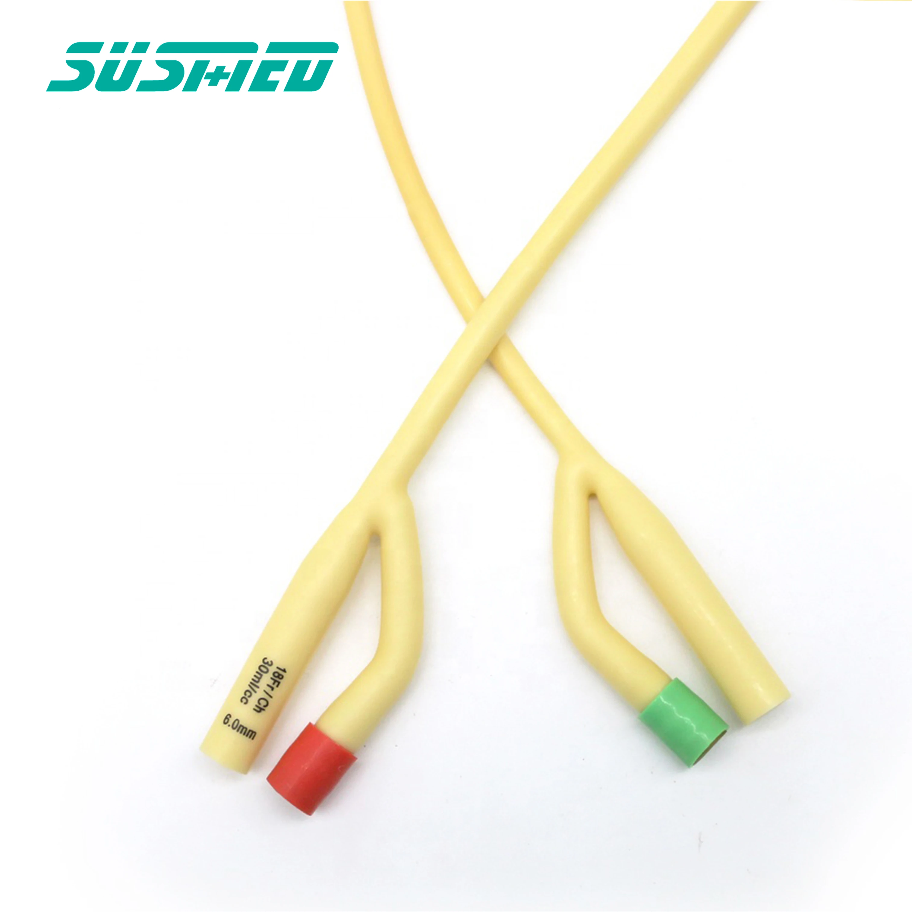 two-way silicone coated latex foley catheter with single balloon disposable medical consumption urinary catheter