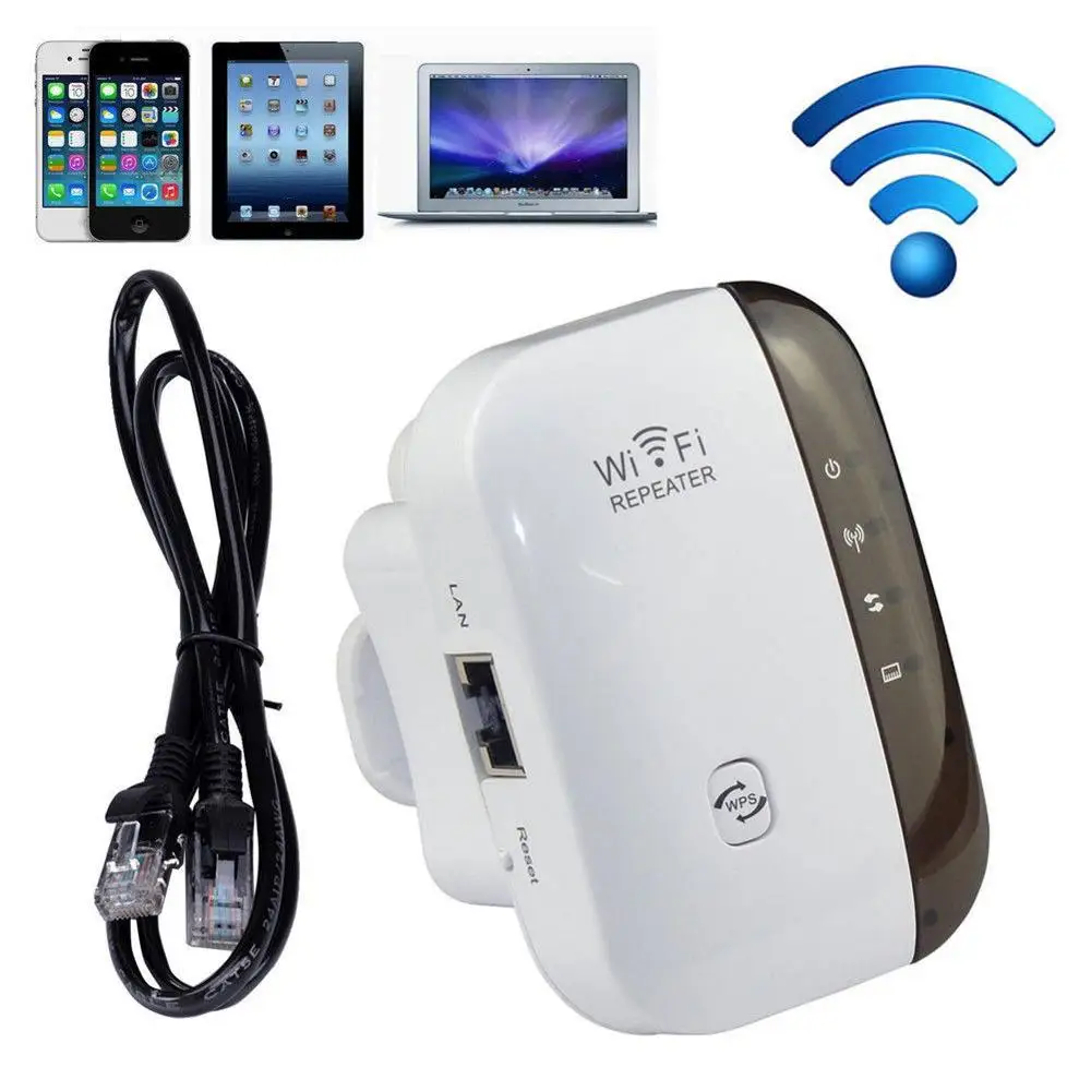 
WiFi Extender 300 Mbps with WPS Internet Signal Booster WiFi Range Extender Antennas LAN Port & Compact wifi booster 