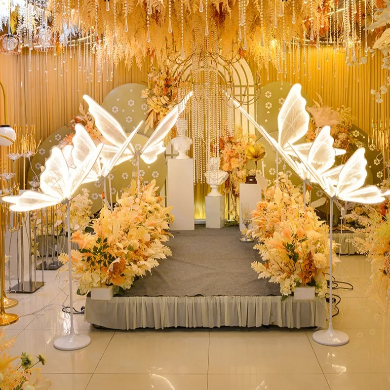 Hot Selling Wholesale Prices Wedding Lights Luminous Butterflies  Peony Lights  Props Wedding Decorations