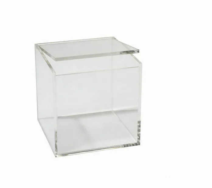 clear acrylic cube box 2inch thin acrylic luxury gift  box with lid