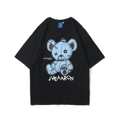 2021 горячая Распродажа 210 г хлопковая парная унисекс jueaaron модная мультяшная аниме футболка с буквенным принтом