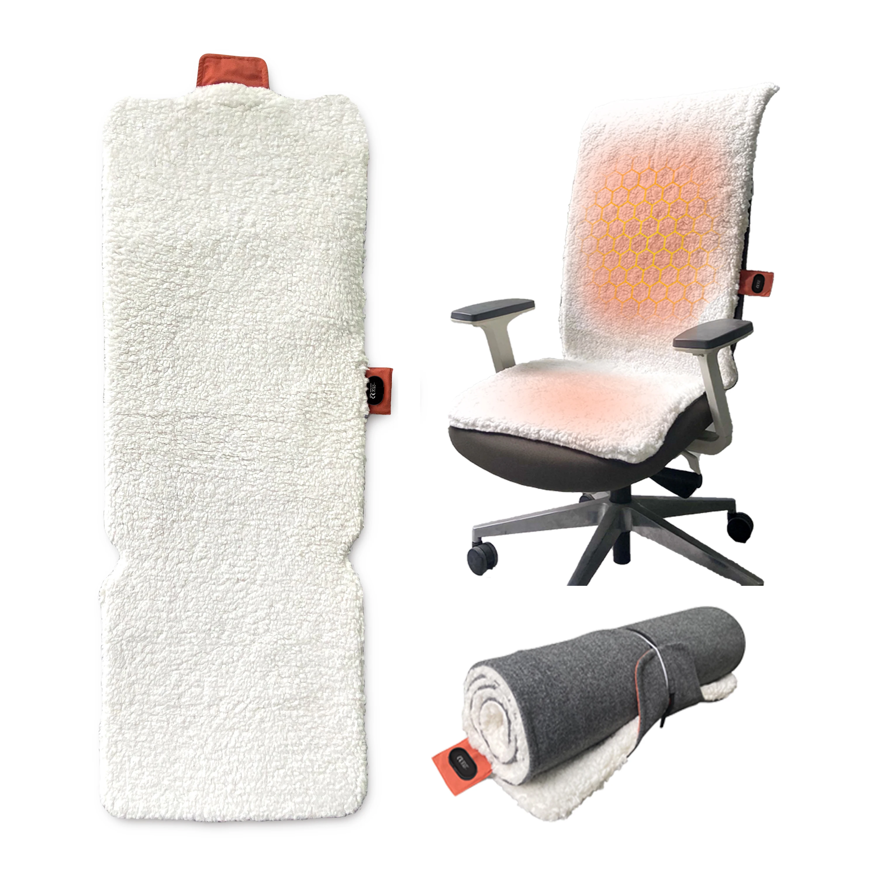 office Use 12v Polar Fleece Carbon Fiber Heated Seat Battery Powered Operated Heated Seats Heating Heated Chair Pad