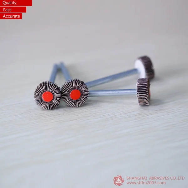 Aluminum Oxide Abrasive Cloth Mounted Flap Wheel With Shaft for Stainless Steel and Metal Grinding