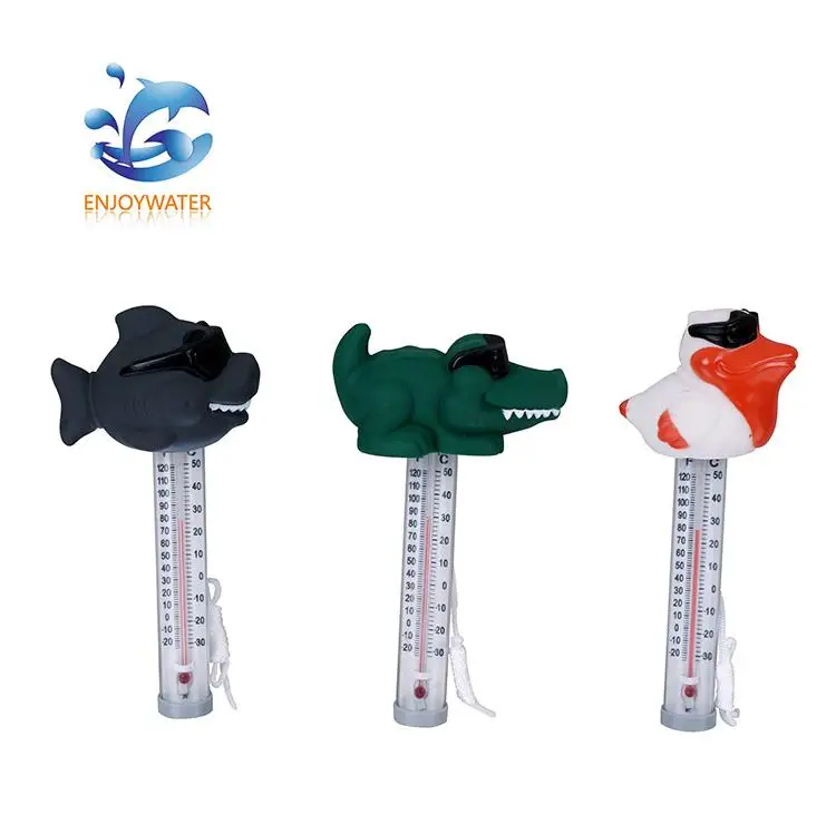 Amazon Popular Pool Floating Thermometer With Animal Cartoon Flamingo Shark Duck Whale Fish Frog Shape for Pool Spa Plunge Tub