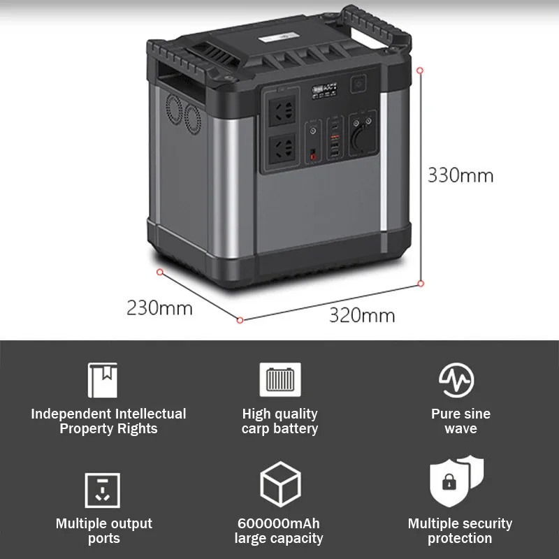 Lithium Ion Battery Portable Solar Generator Portable Power Station Off Grid 110v 220v 1000w 1500w 2000w 3000w Solar Panel Car