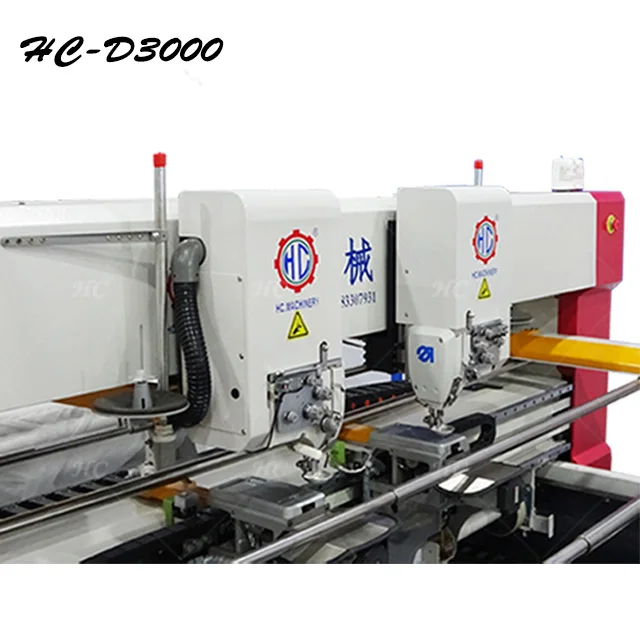 High efficiency quilting machine with double head, double needle and double thread automatic cutting function