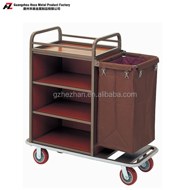 
Hotel Single-sided Metal Linen Laundry Cart Room Service Linen Cleaning Laundry Cart 