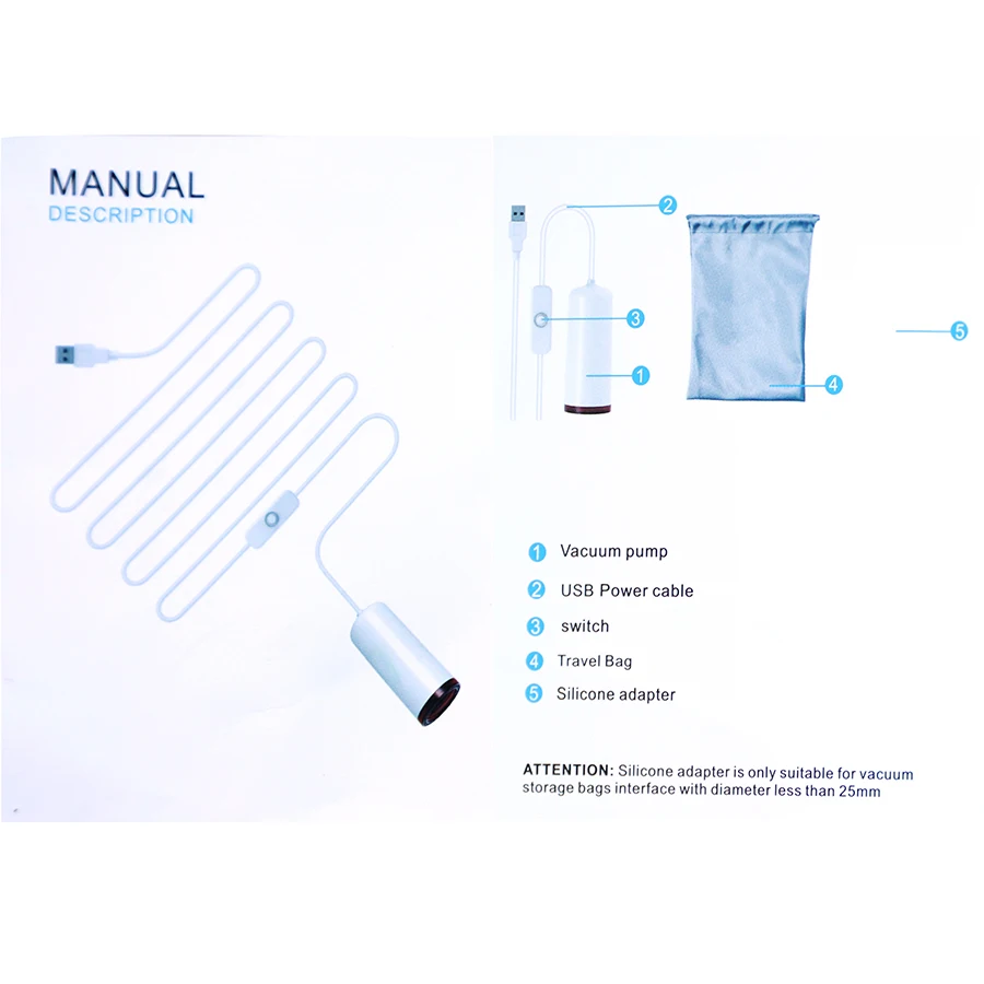Electric Pump For Vacuum Compressed Storage Bag