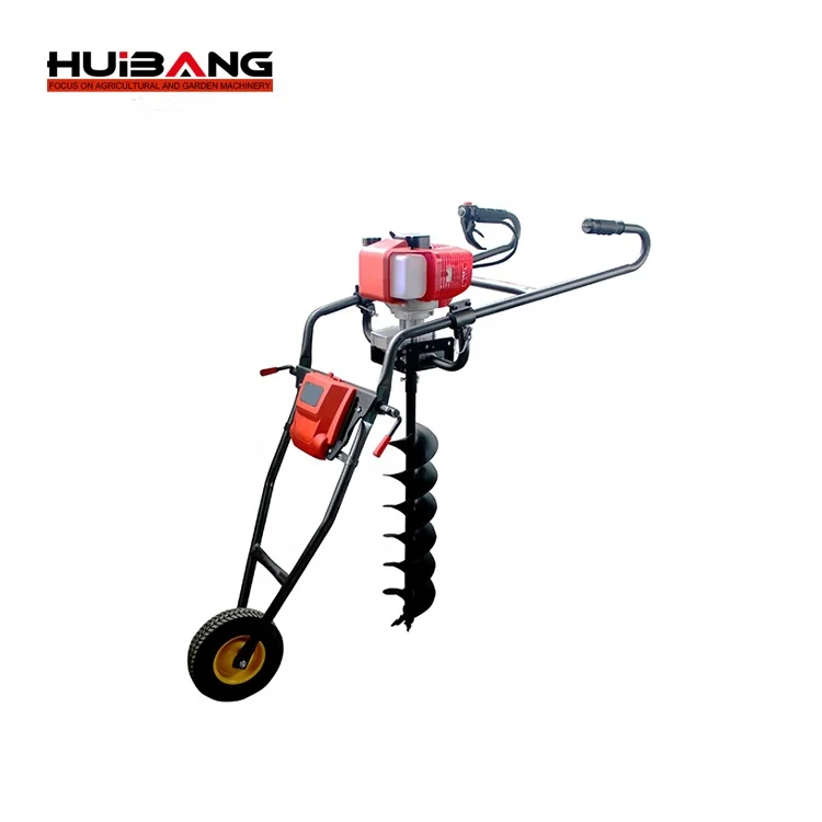 68 cc Folding Tree Planting Digging Machines with Manganese Alloy Drill Bit Hand Push Earth Auger Ground Drill Hole Digger