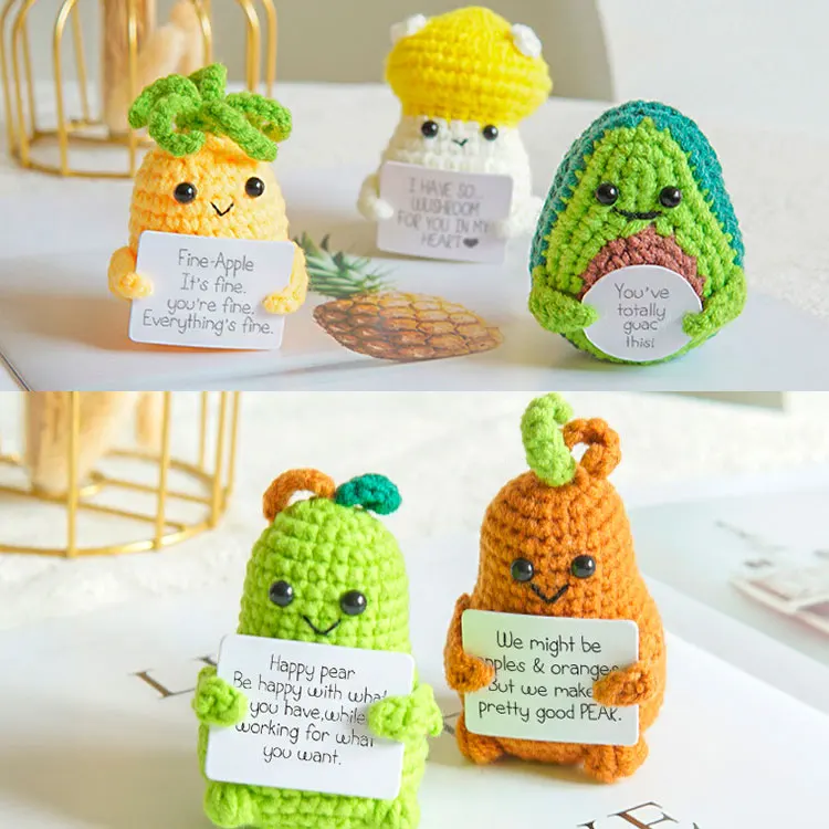 Crochet Positive Potato Personalized Crochet Home Decor Unique Handmade Gifts for Birthday Gift Cute Crochet Potato Ornaments