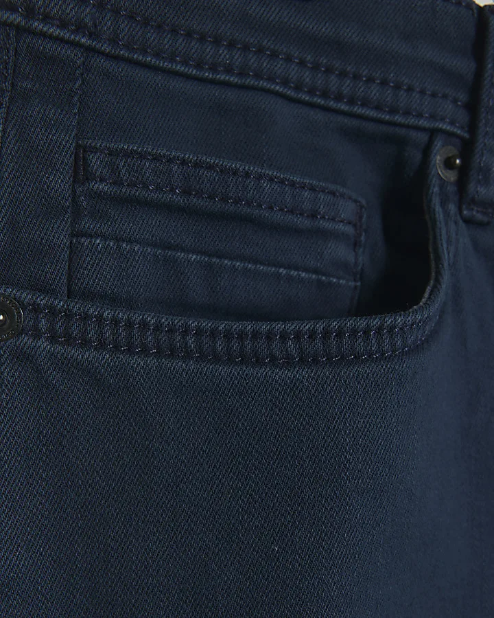 2024 Men Classic Formal Blue Skinny Fit Jeans Stretch Denim Pants
