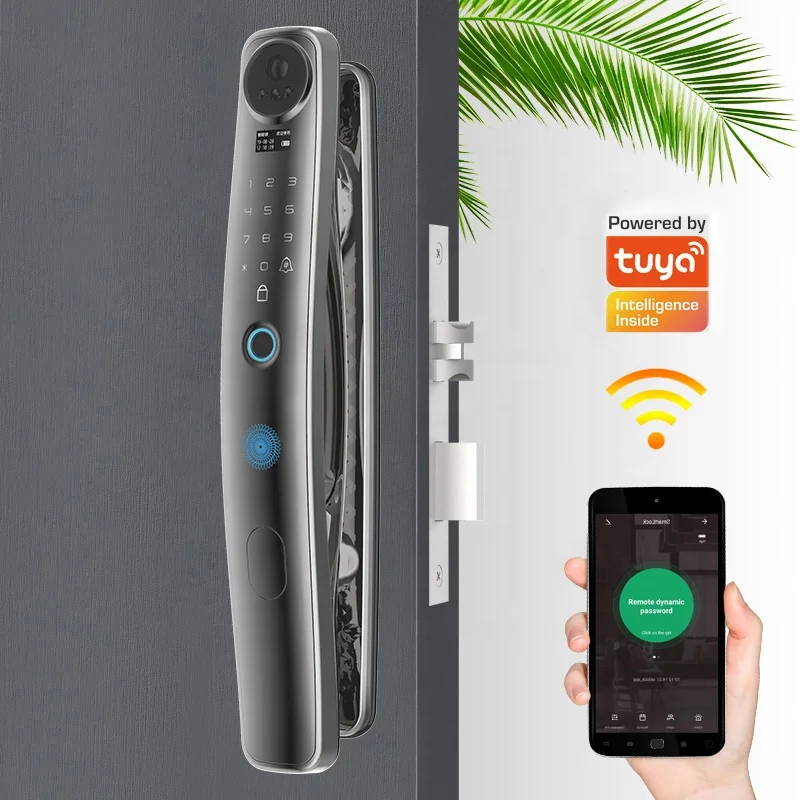 Face Recognition Fingerprint Locks Finger Touch Screen electronic Home Locker Apartment Smart front office Door Lock with Tuya