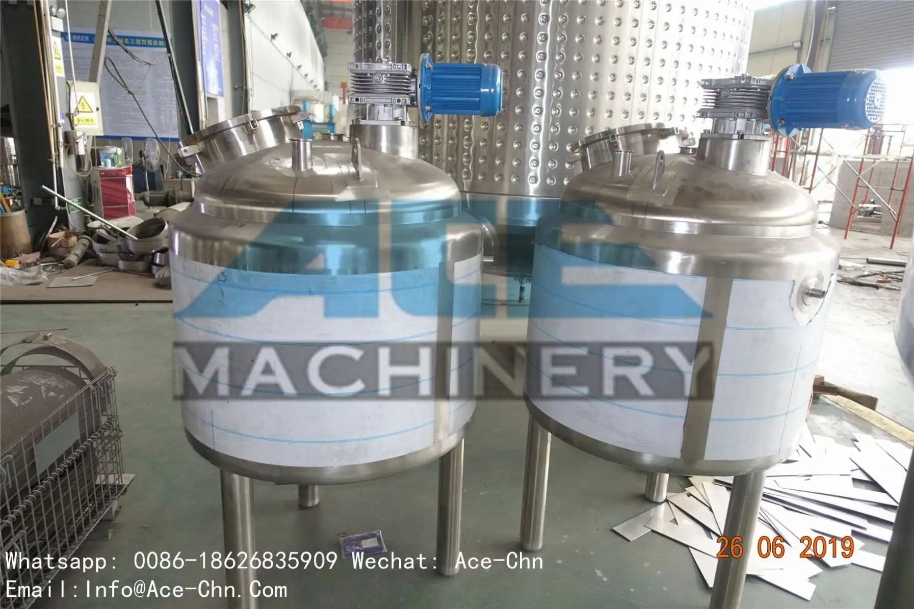 Ace 1000L Electric Heating Soap Shampoo Body Lotion Making Machine Blending / Small Mixing Tank