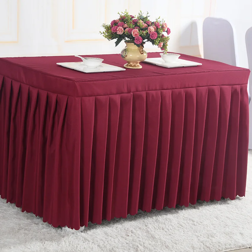 Customized hotel restaurant tablecloth rectangular square table cloths table skirt for wedding banquet