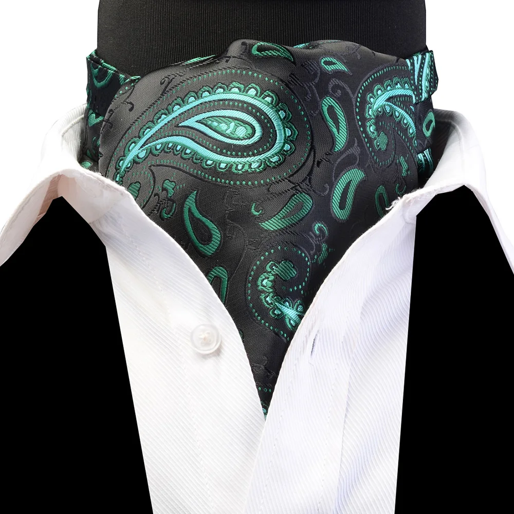 Бесплатная доставка, китайский мужской формальный Шелковый жаккардовый галстук Пейсли Ascot, галстук в наличии