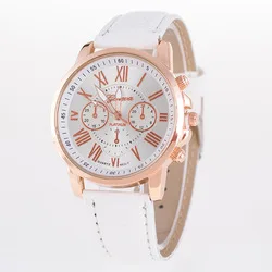 Factory Price Quartz Analog Leather Geneva Wrist Watches For Women