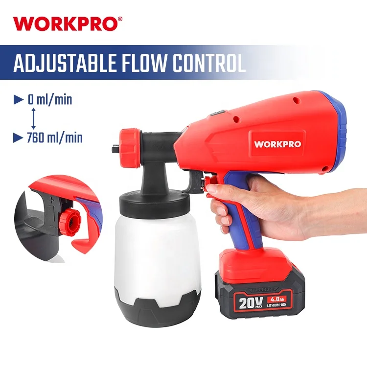 WORKPRO 20V Power Tool Cleaning & Blowing HVLP Power Spray Gun Ideal Paint Sprayer