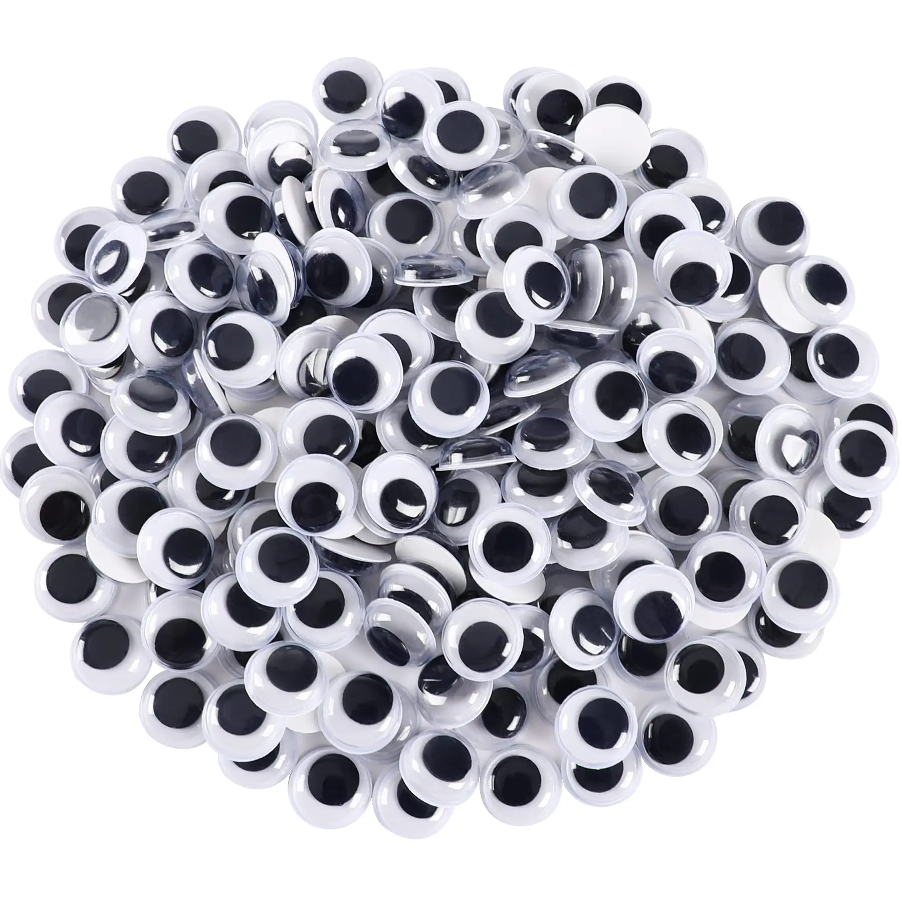 Wiggle Googly Eyes with Self-Adhesive, 6mm 8mm 10 mm 12mm Mixed Packaging