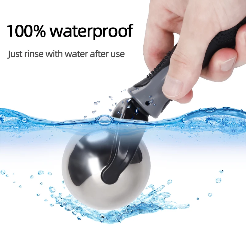 customization Hand-held Stainless Steel Ice Roller Massager With Handle Relaxes Muscle pain Cold Physiotherapy Massage Ball