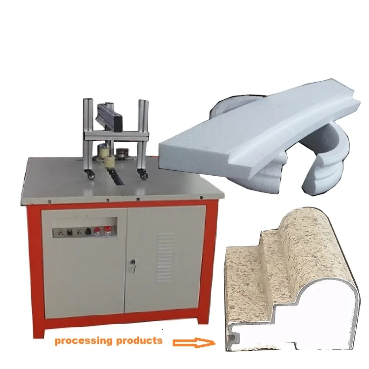 EPS foam arc window sleeve cutting machine uses heating plates to create N different shapes of lines