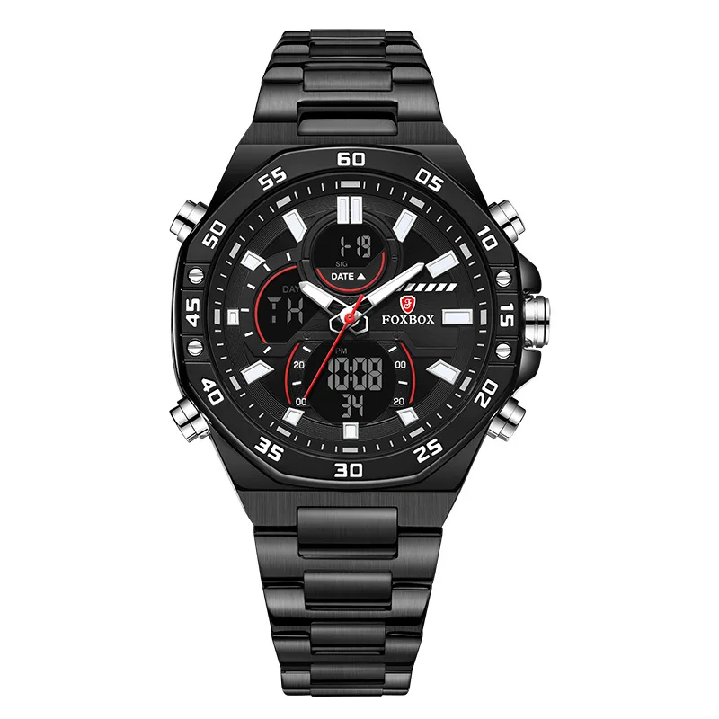 LIGE FB0060 brand agents China gents digital watch low price steel Strap Luminous double display storage Casual watch kit