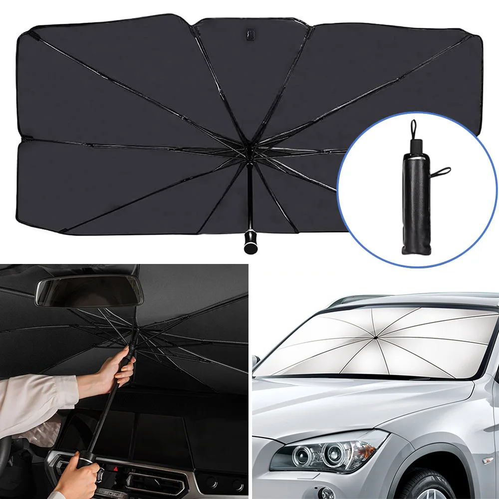 Custom Sun UV Protection Car Umbrella Windshield Sunshade Car Front Side Window Umbrella For Car