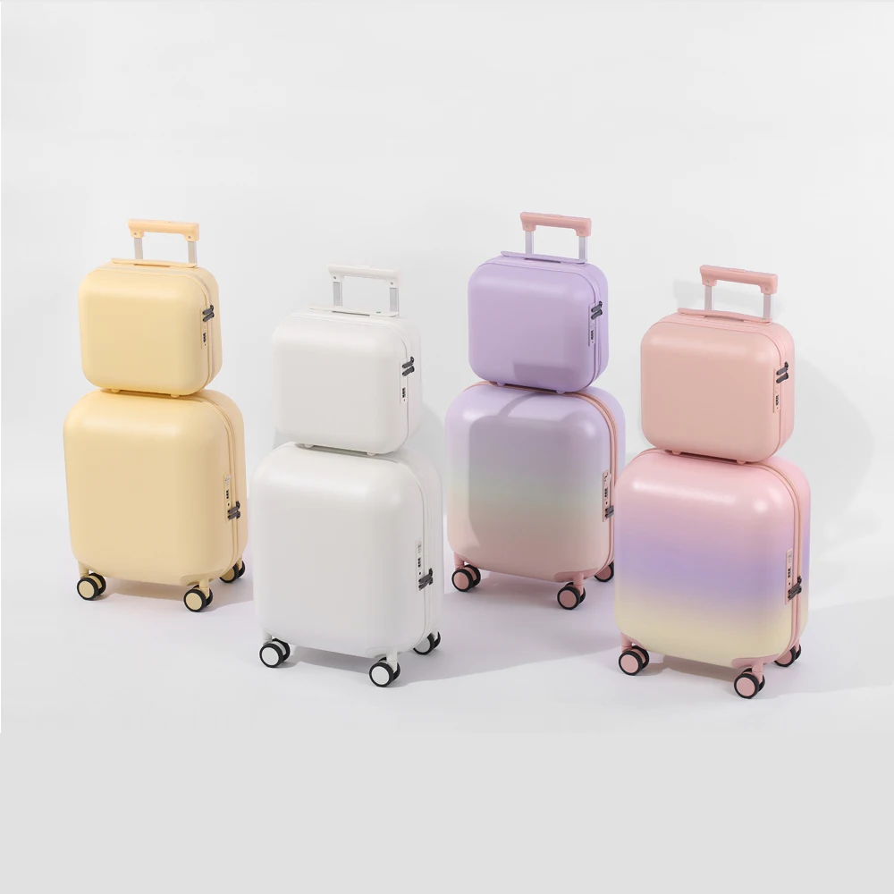 OEM Kawaii Mini Portable Small Case Woman Teenage Suitcase Lightweight Travelling Plain Bags Trolley Suitcase Luggage for Kids