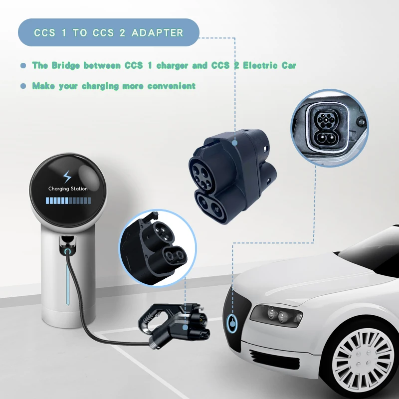DC Fast Charging Station CCS 1 TO CCS 2 EV Combo Adapter 150a