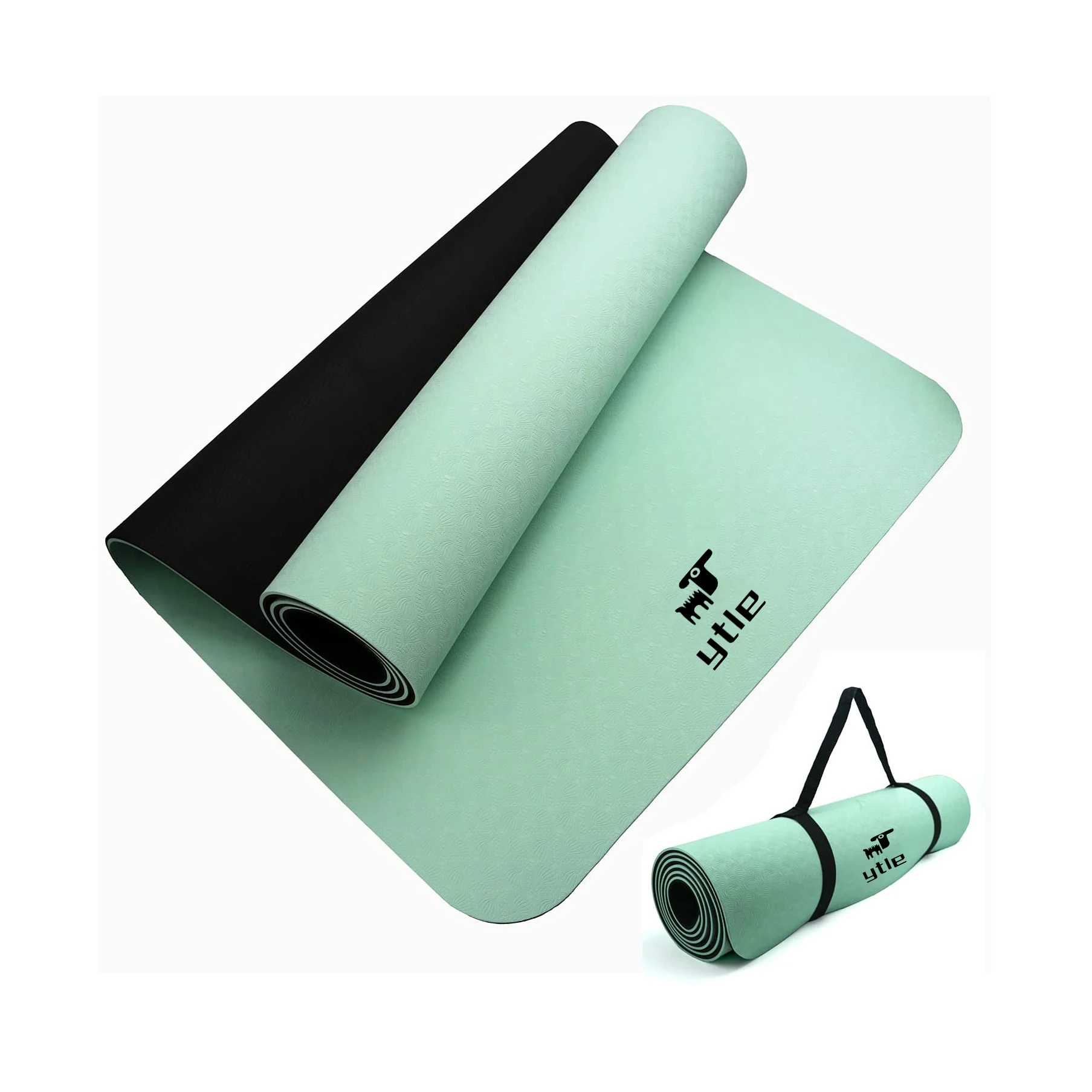 Eco friendly instructional 2 layer tpe foam home fitness studio eyelets mat yoga mats with eyelets