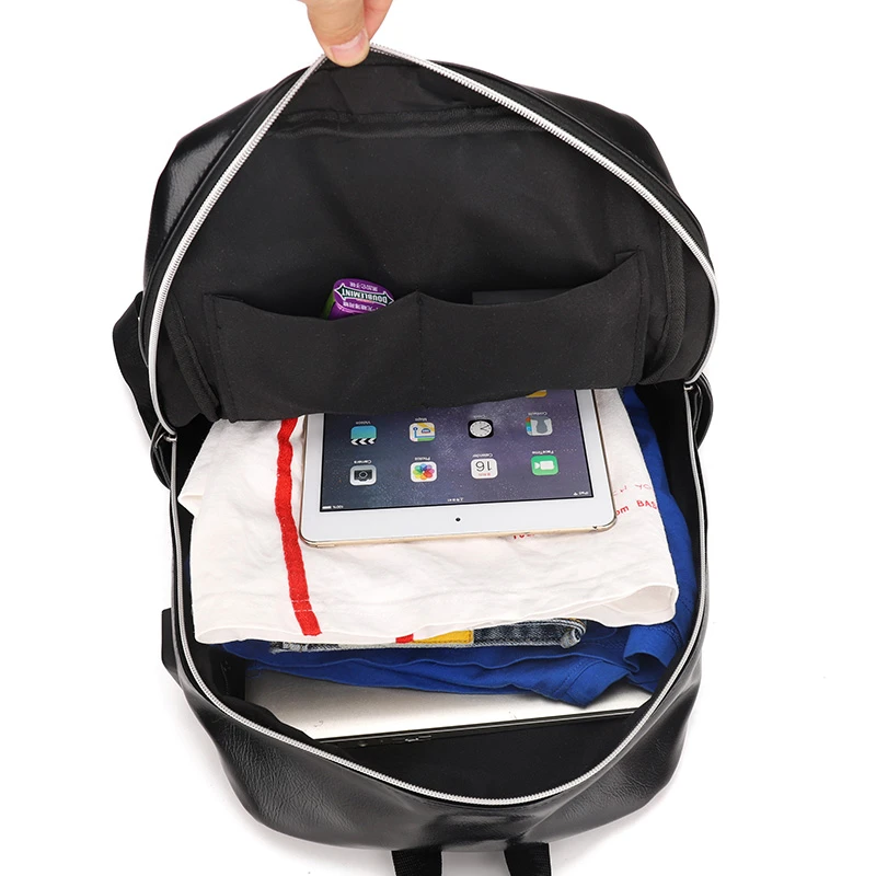 Wholesale  High Capacity Stylish  Durable Waterproof With USB Charging Port PU Leather Men Backpack Bags